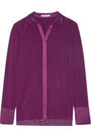 Wyatt satin-trimmed silk-blend chiffon shirt x at The Outnet